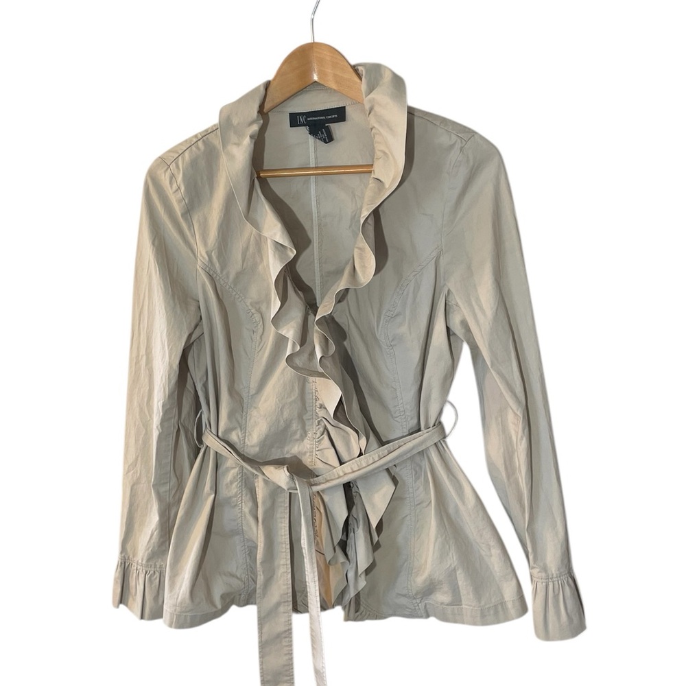 Y7- tan shell jacket international concepts medium med m